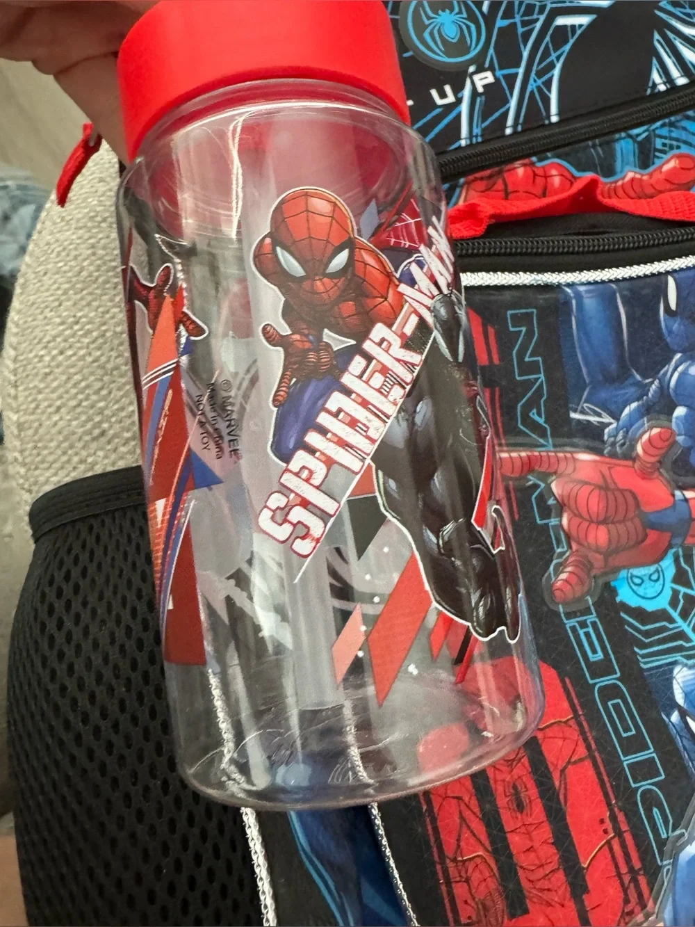 Marvel Spider-man 5 Piece School Backpack Set Lunch Box Pencil Case LIGHTS Up